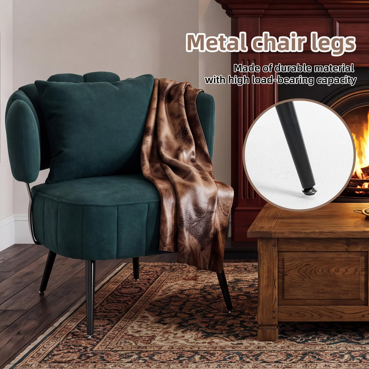 Chenille Barrel Accent Chair