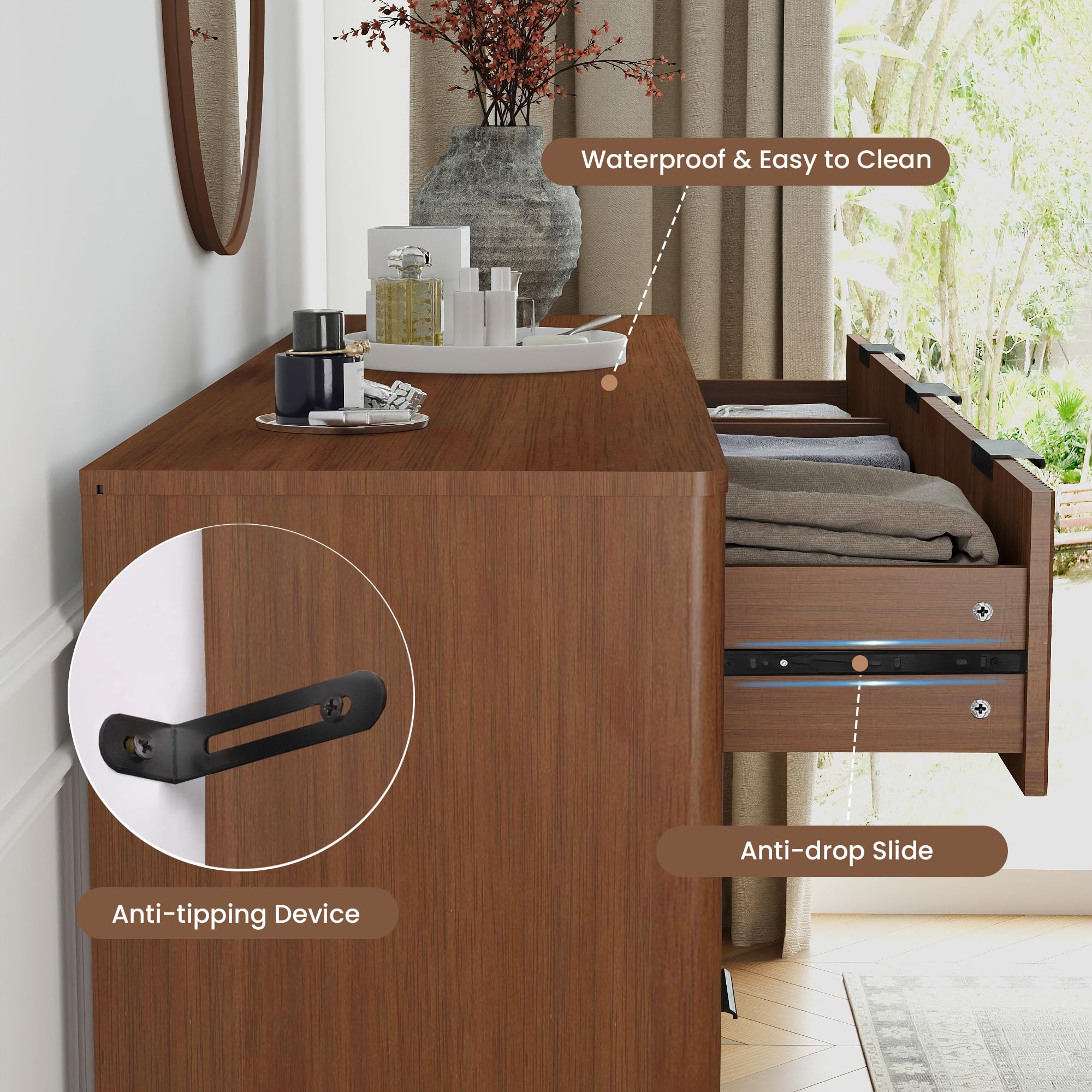 Fluted 9-Drawer Dresser