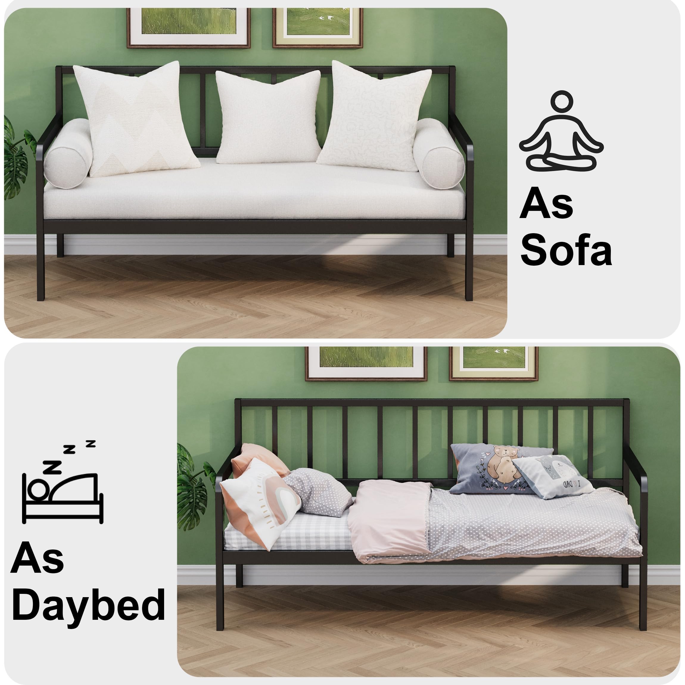 Twin Metal Daybed Frame with Storage