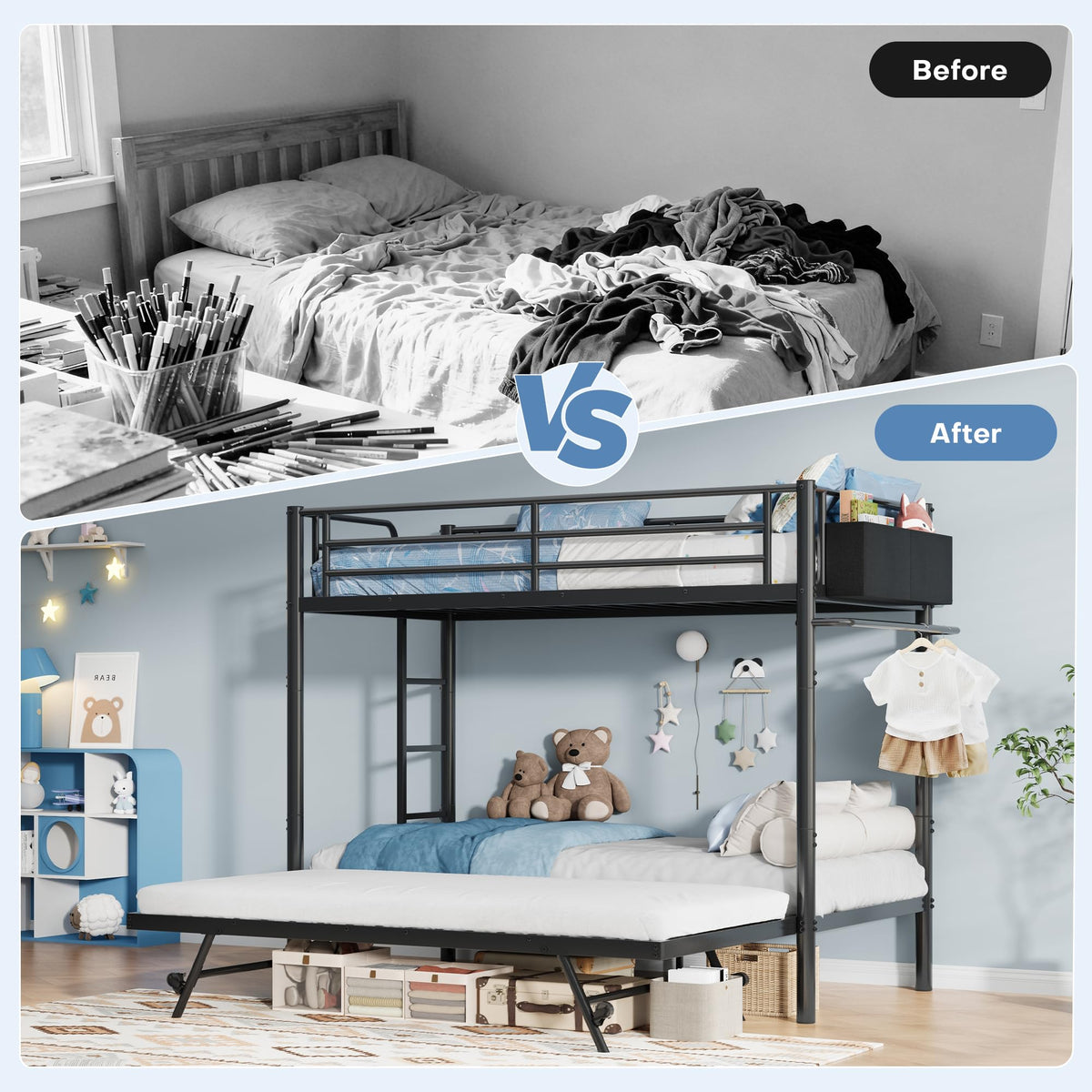 Twin Bunk Bed with Trundle