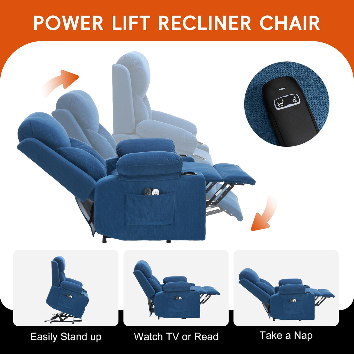 Ketaiyou Power Lift Recliner Chair with Massage and Heat for Elderly