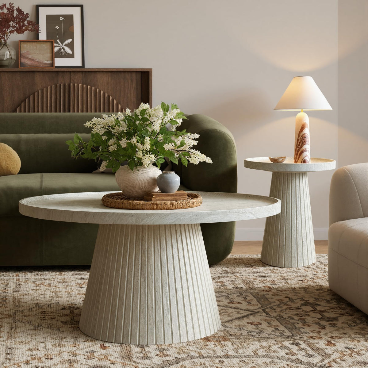 Faux Stone Nesting Coffee Tables