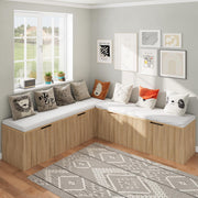 L-Shape Corner Storage Bench with Cushion