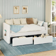 Twin Corduroy Daybed with Storage & Charging