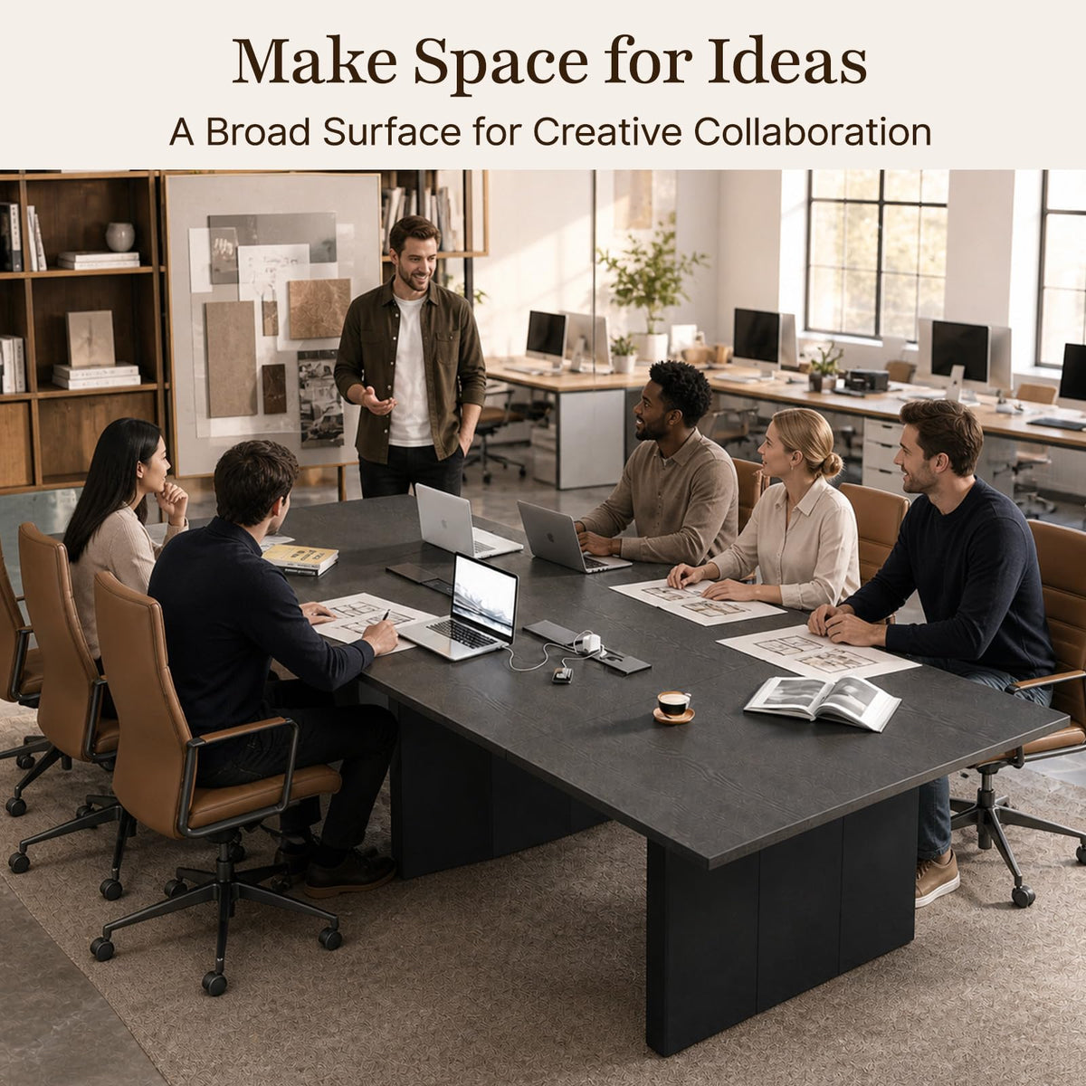 10FT Large Conference Table with Cable Management Boxes for Boardroom