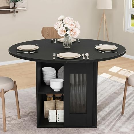 47" Round Dining Table with Storage