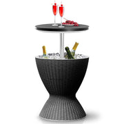 Outdoor Rattan Ice Cooler Bar Table
