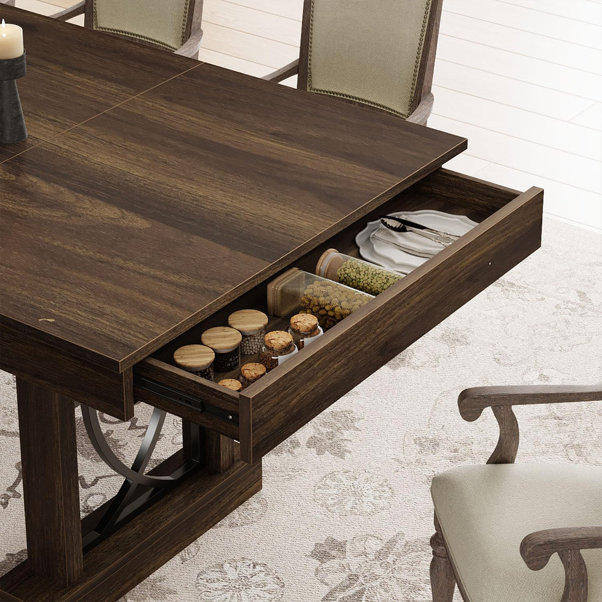 Dining Table with 2 Drawers