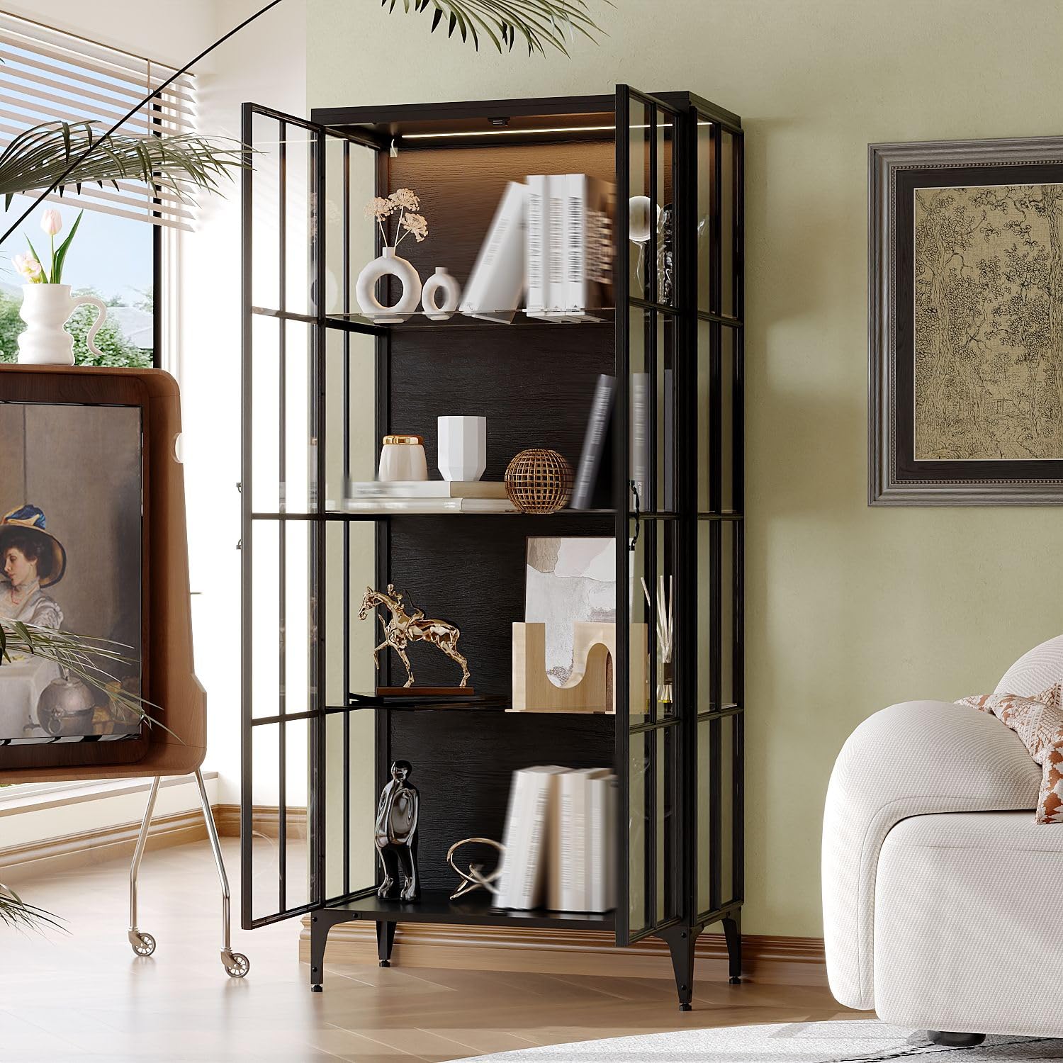 Glass Display Cabinet with LED Lighting