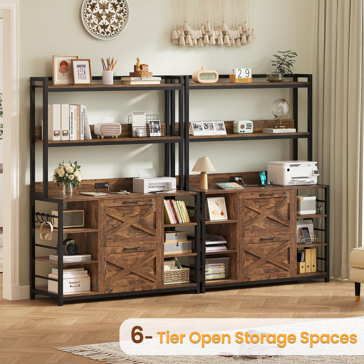 2-Drawer File Cabinet with Charging Station
