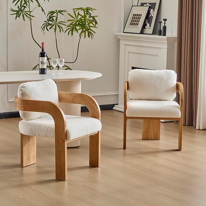 Upholstered Dining Chairs with Cushion, Set of 2