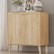 Homleke Fluted Buffet Cabinet with Storage, Modern Sideboard Cabinet