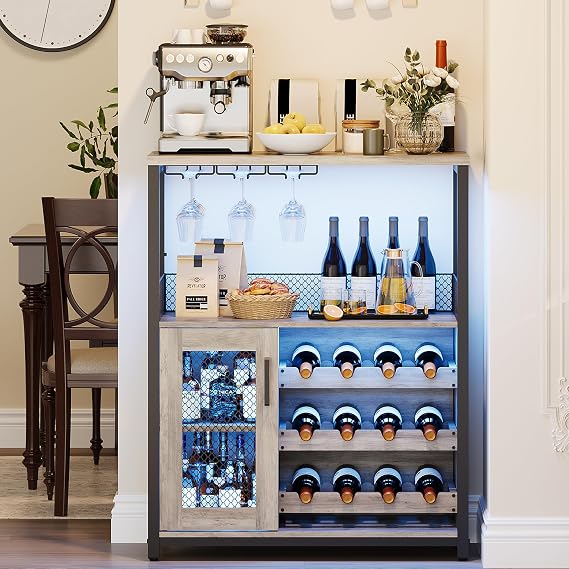 Wine Bar Cabinet with Glass Holder