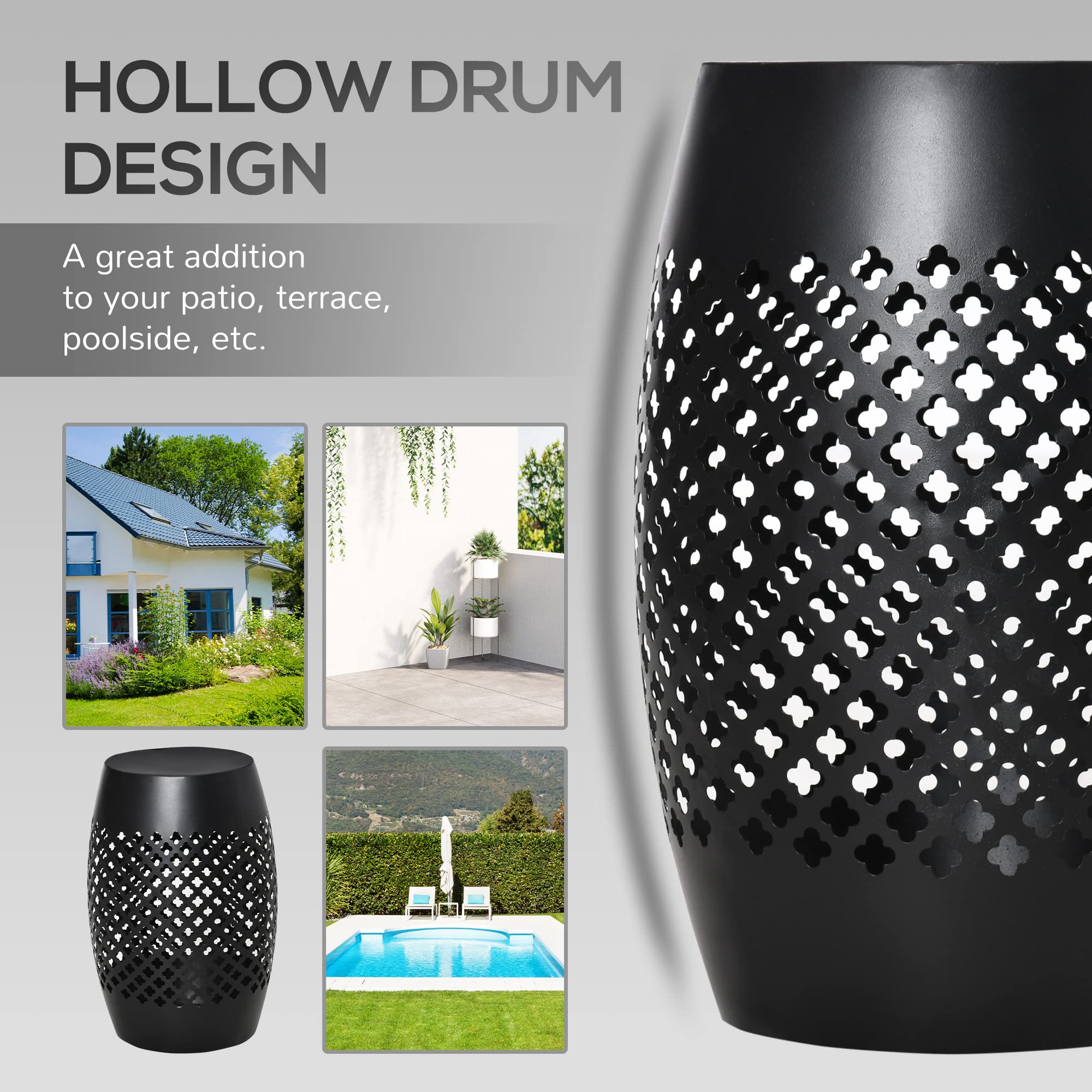 Round Steel Outdoor Side Table