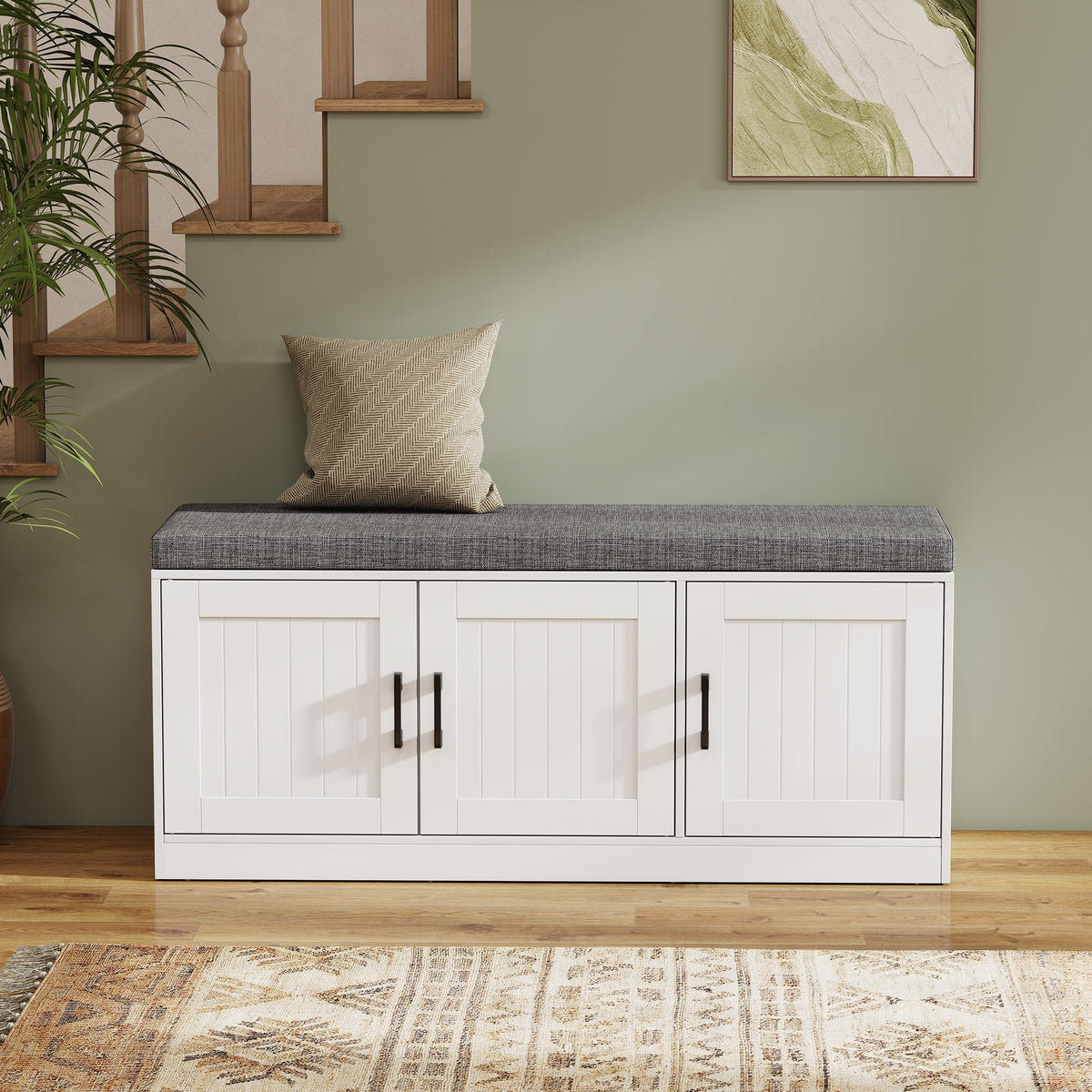 Padded Shoe Storage Bench