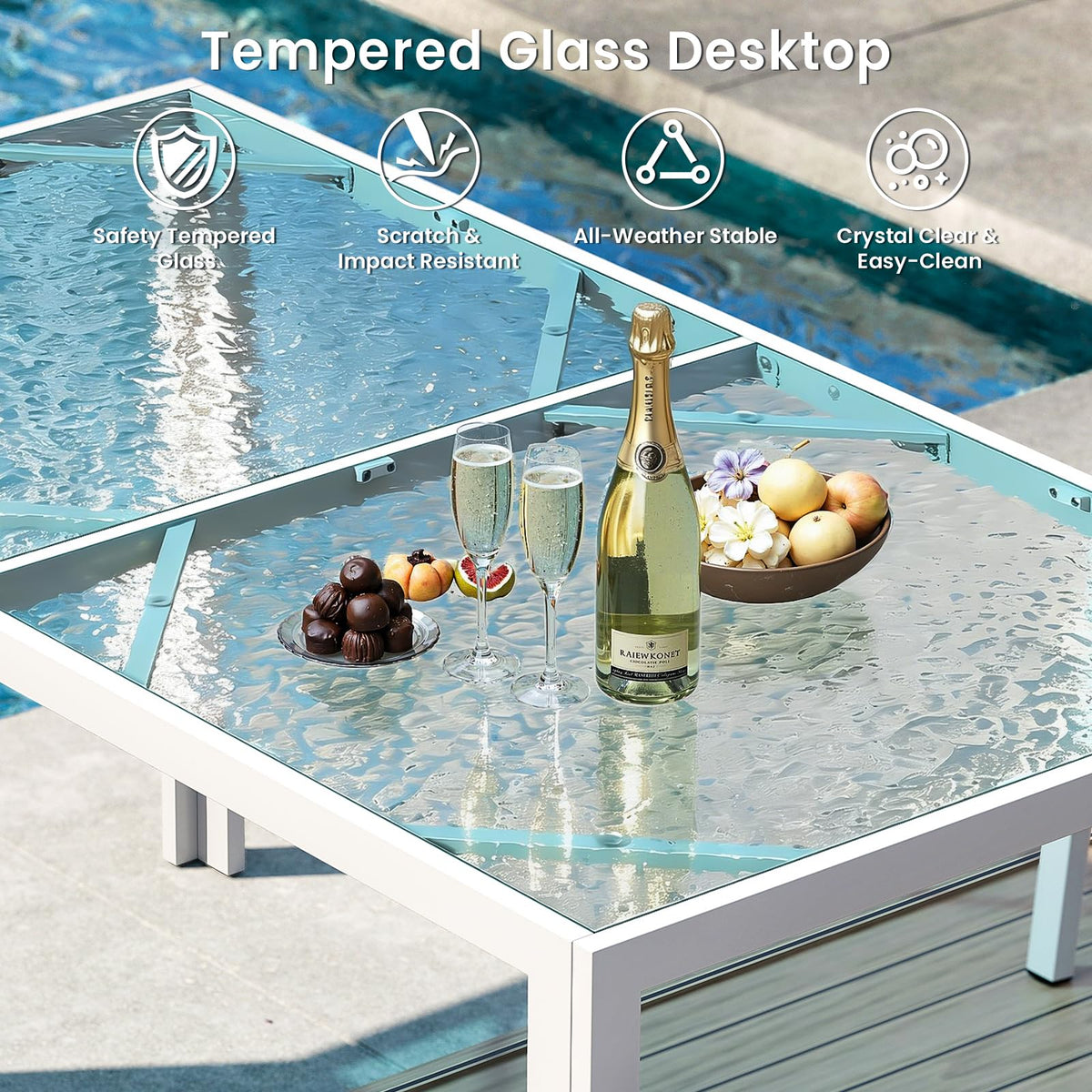 Jocoevol 7 Piece Patio Dining Sets for 6 Outdoor Table and Chairs Set