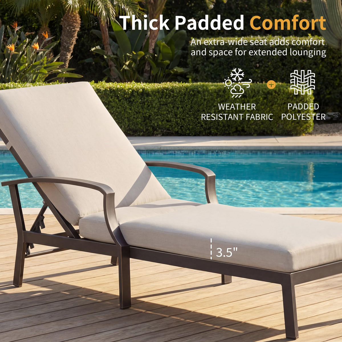 Adjustable Aluminum Patio Chaise Lounge