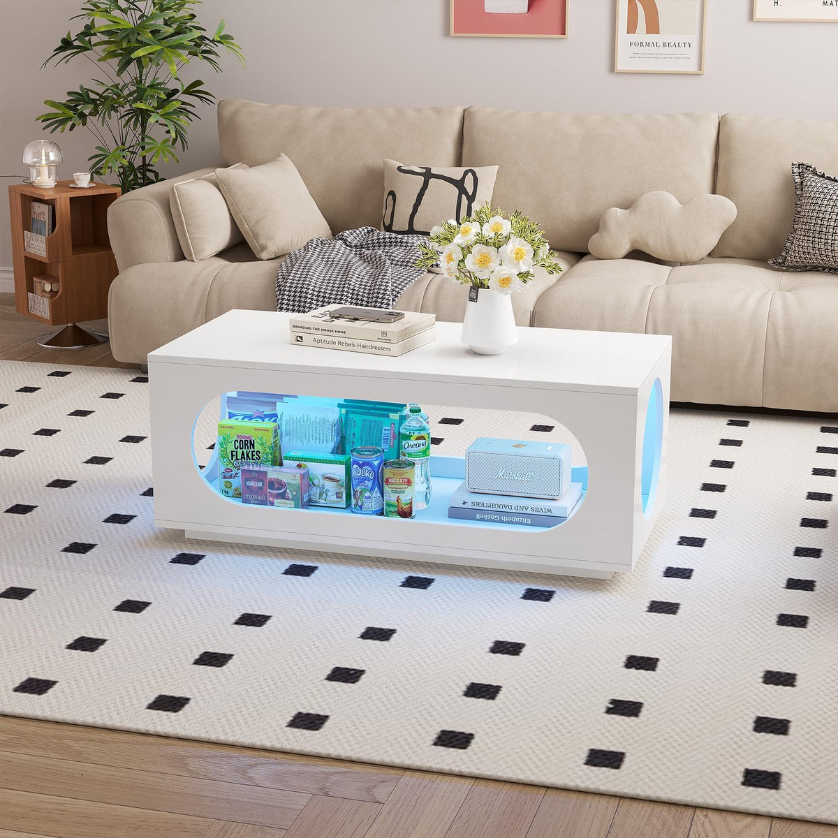 White LED Coffee Table
