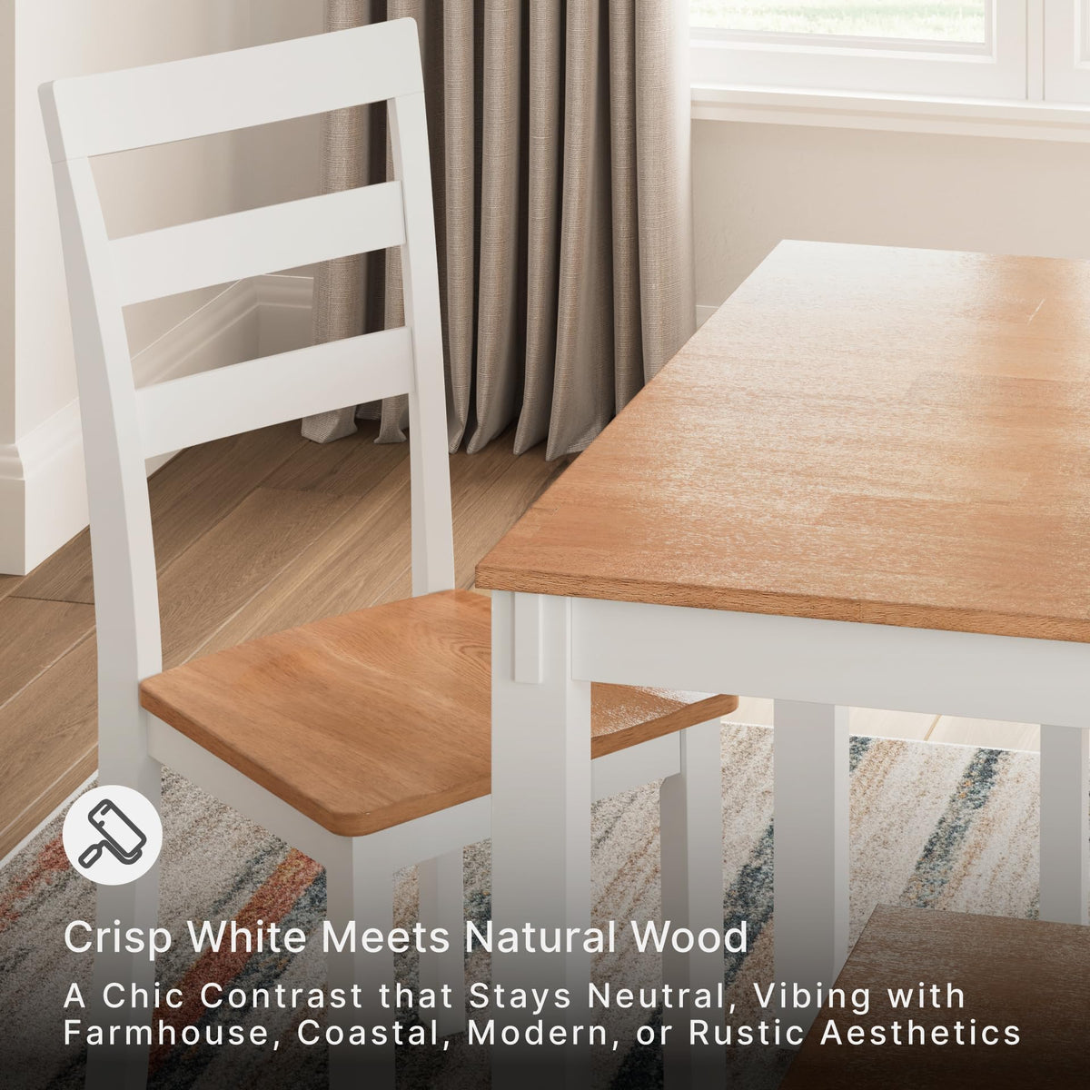 Signature Design by Ashley 6-Piece Dining Table Set with Bench and Chairs