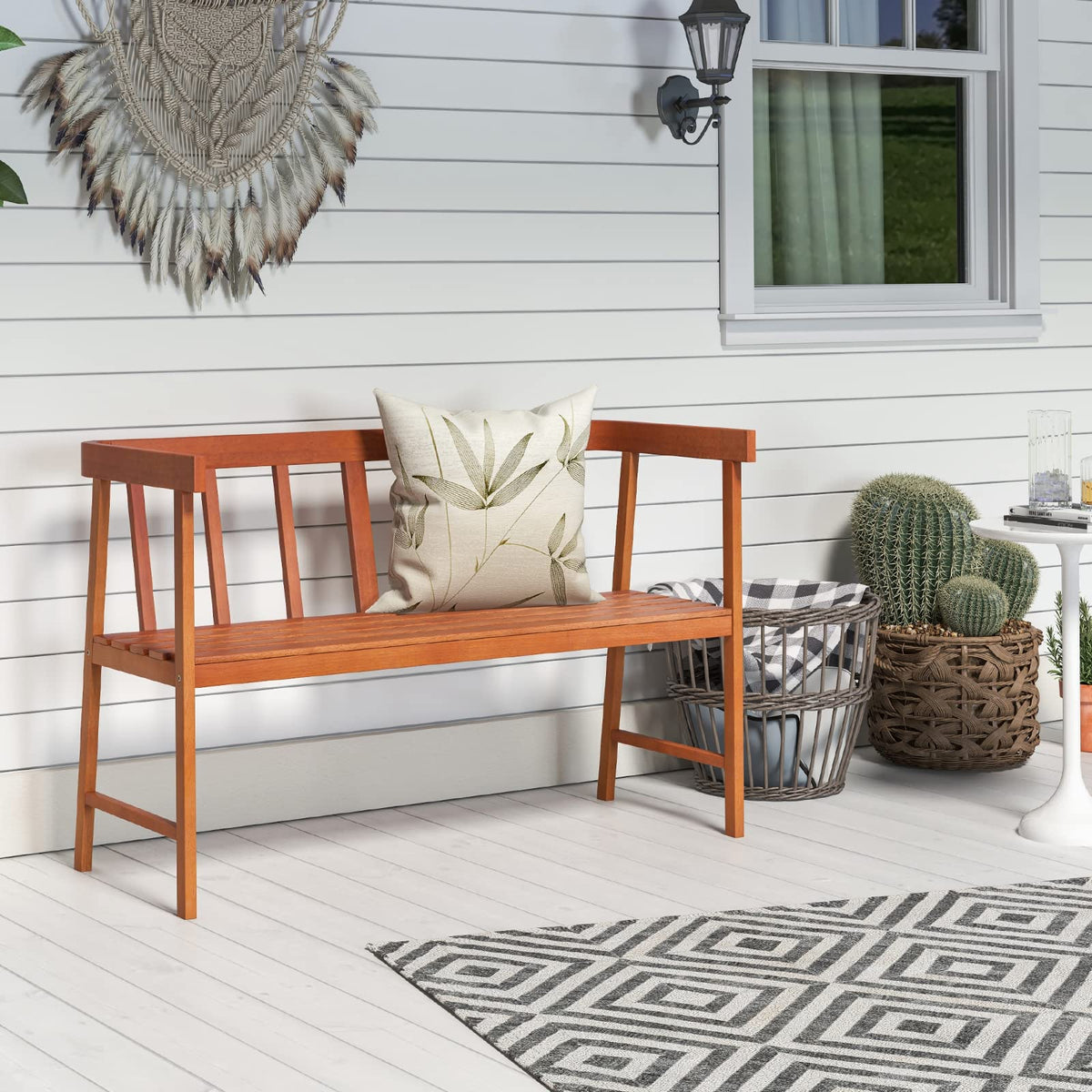 Eucalyptus Wood Outdoor Bench