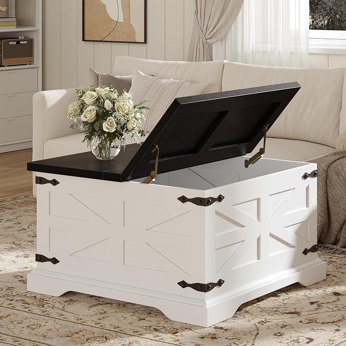 Farmhouse Lift-Top Coffee Table with Hidden Storage