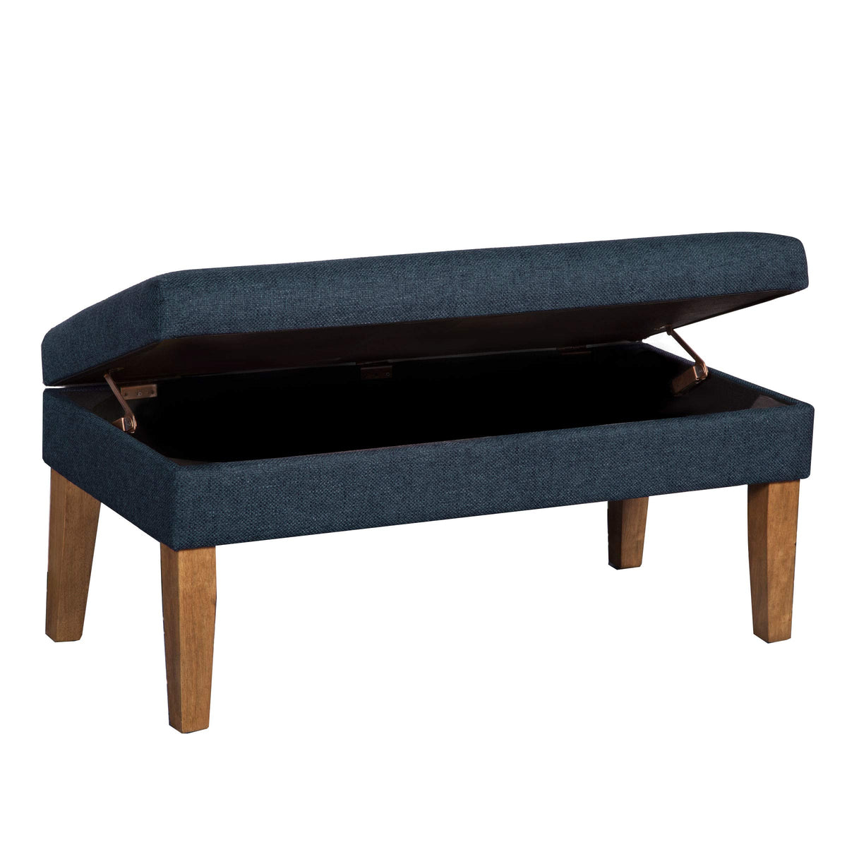 Navy Upholstered Storage Bench