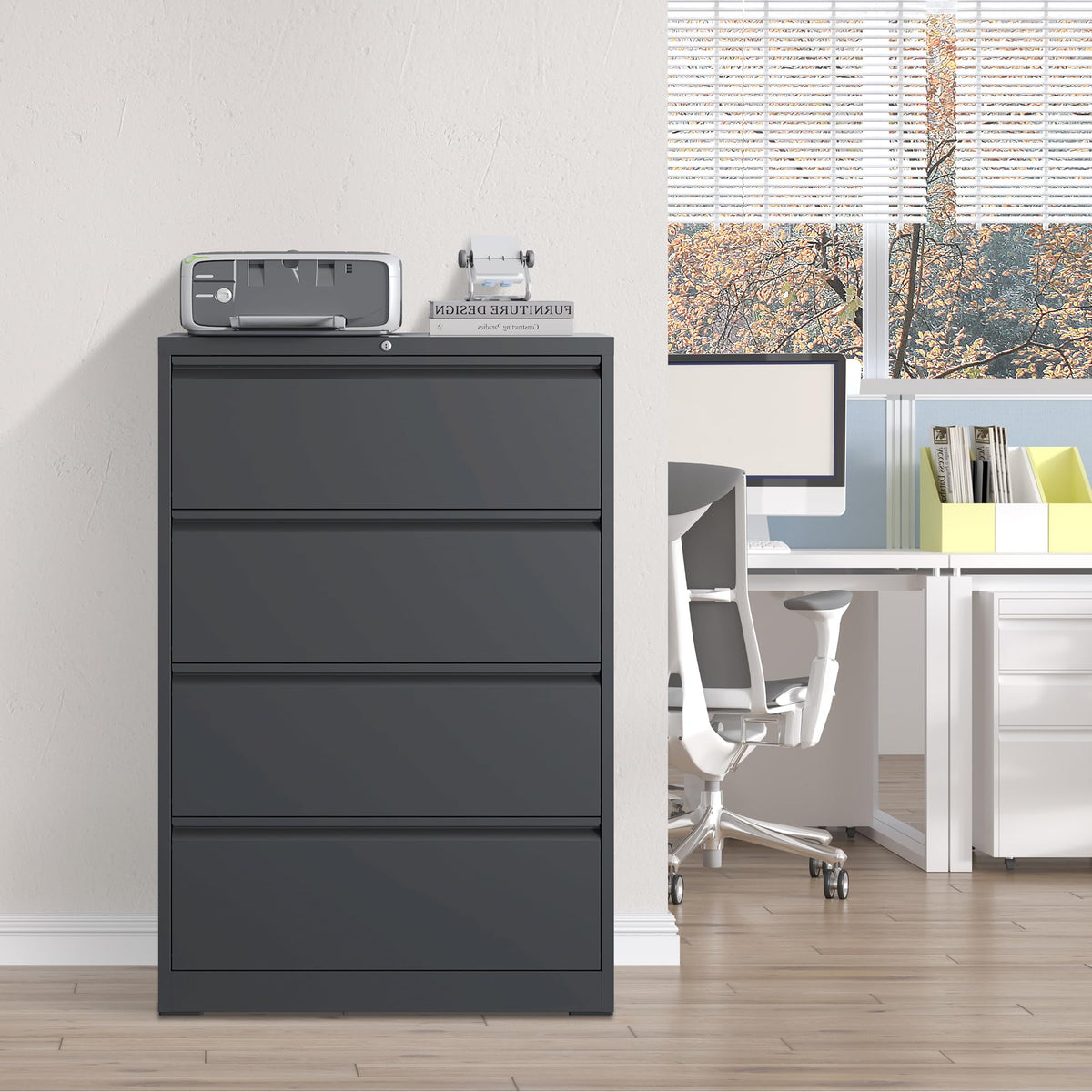OPTYMIRA 4 Drawer Metal File Cabinet for Legal/Letter Size File,Lockable