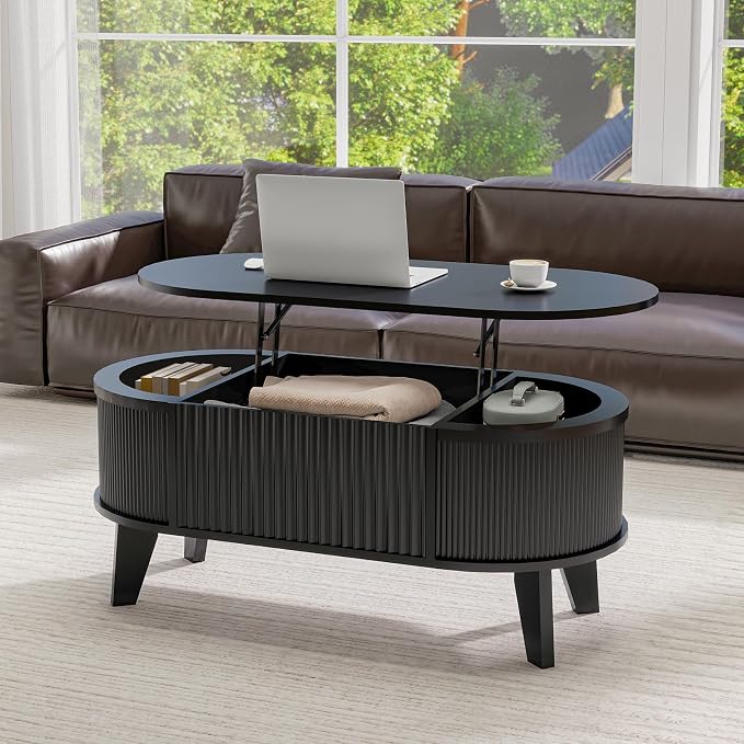 Fluted Lift-Top Coffee Table