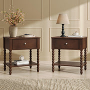 Solid Wood Spindle Nightstands, Set of 2