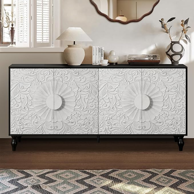 Carved Natural Sideboard
