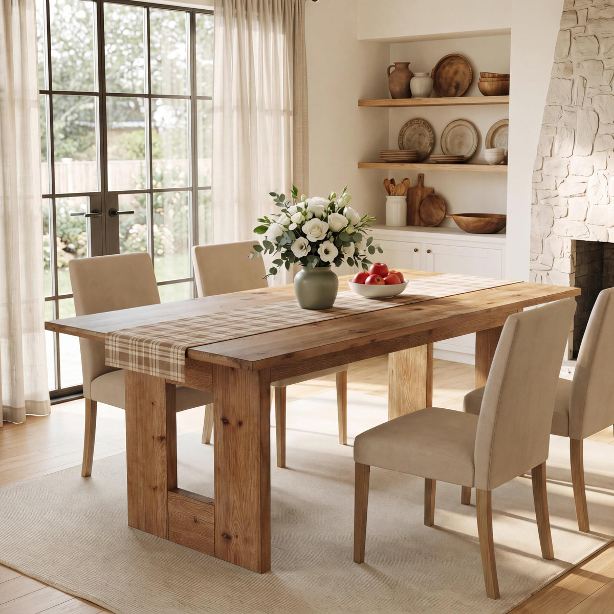 Rustic Solid Wood Dining Table
