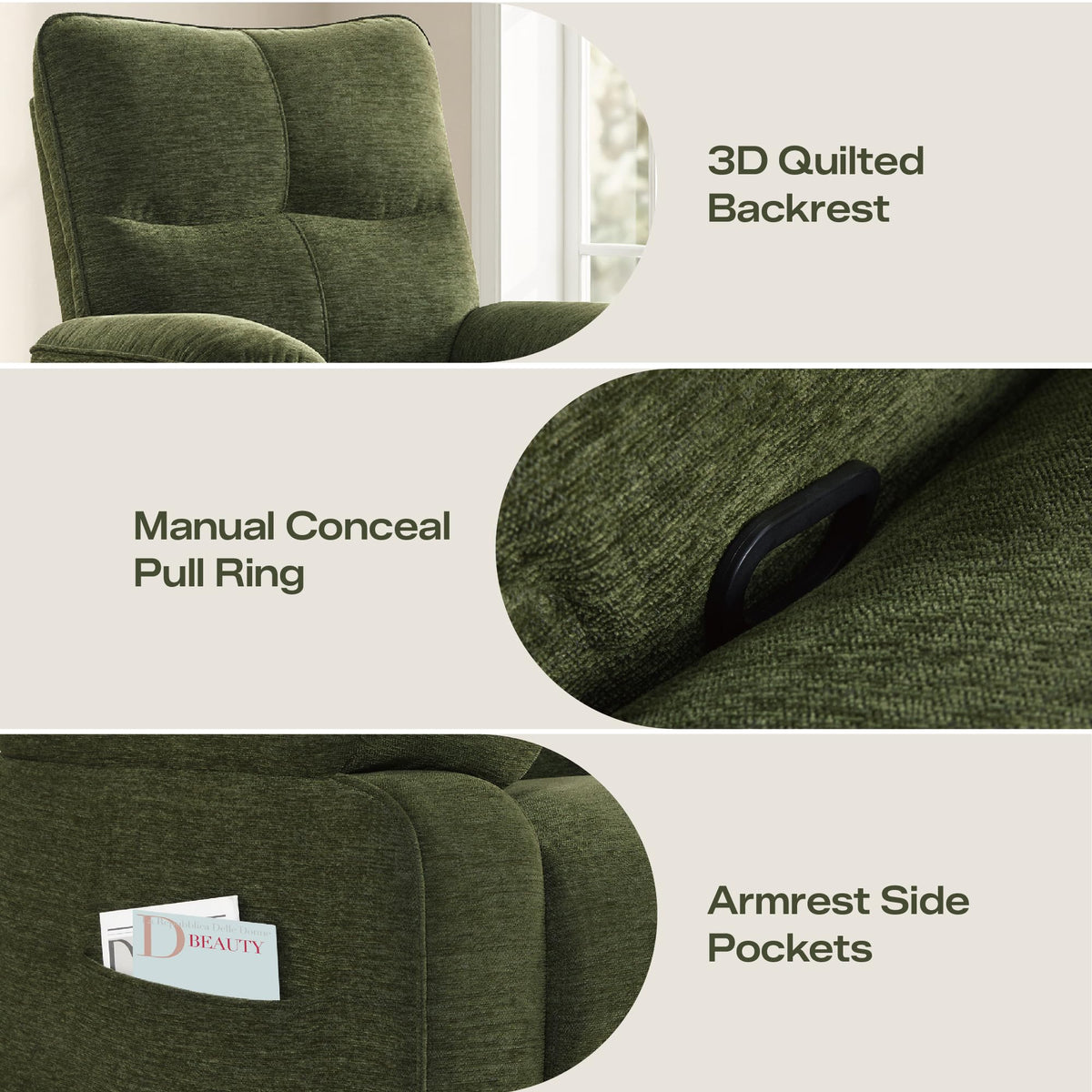 Green Wall Hugger Recliner