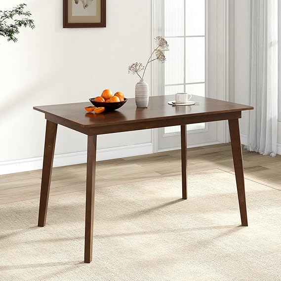 5-Piece Farmhouse Dining Table Set with 4 Upholstered Chairs