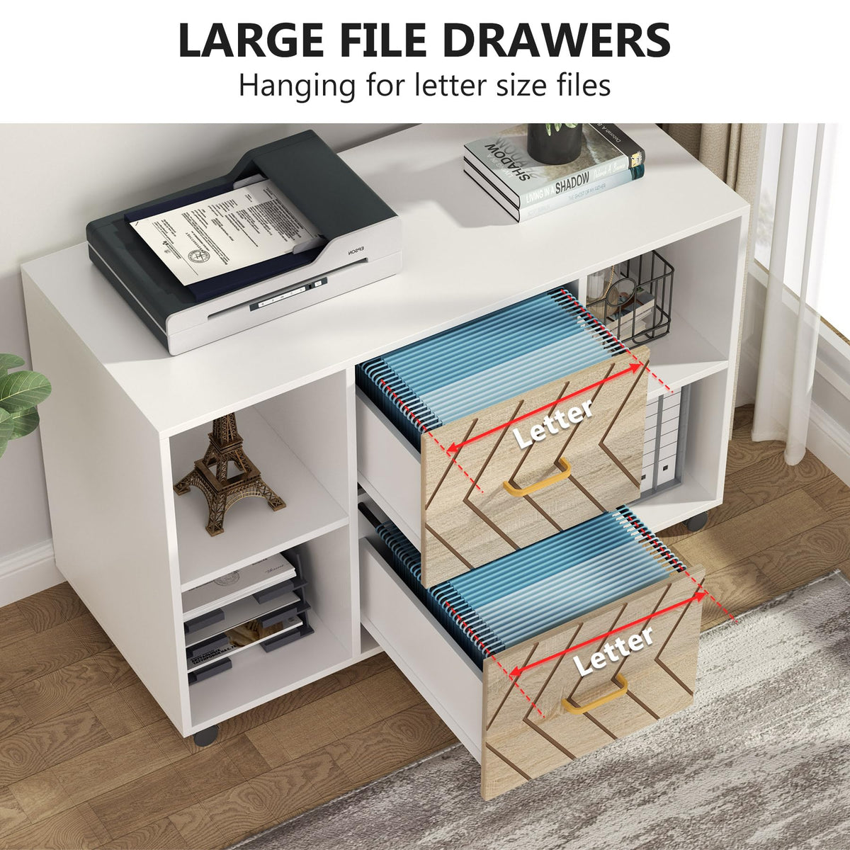 2-Drawer Rolling File Cabinet