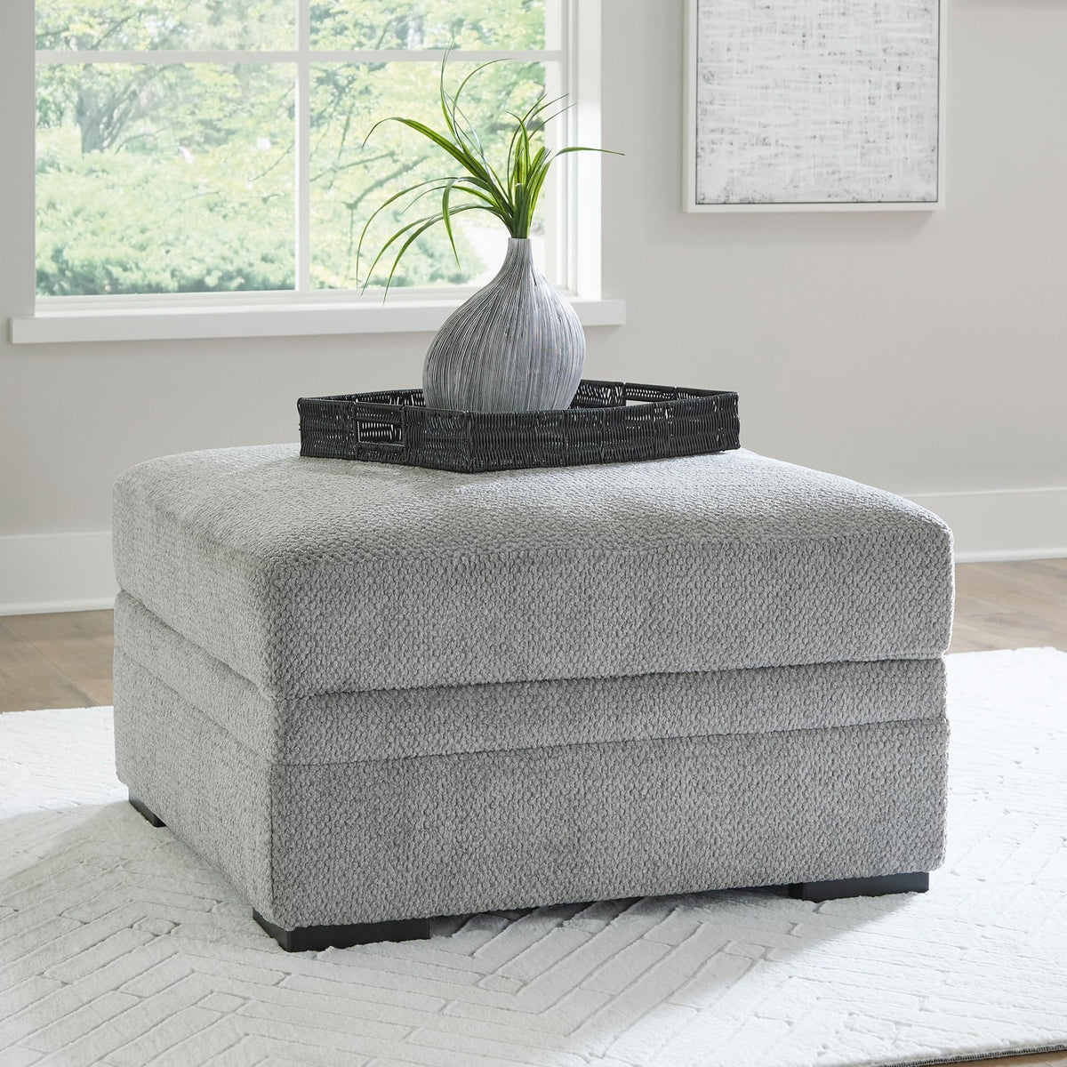Square Storage Ottoman with Cup Holders