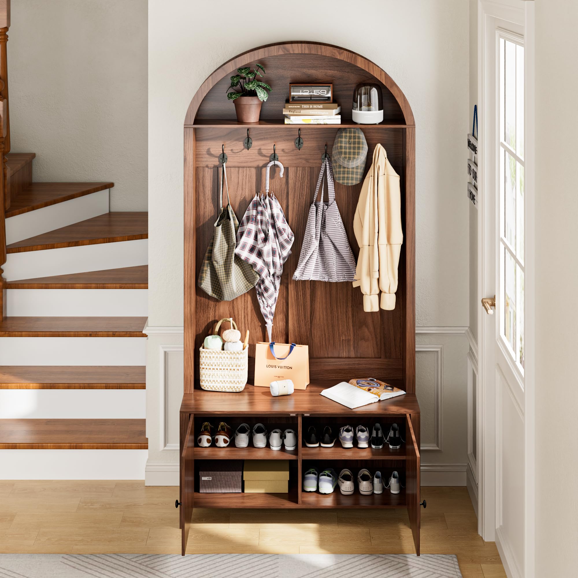 Hall Tree with Bench & Shoe Storage