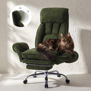 SleekJtre Criss Cross Comfy Office Chair with Adjustable 5-Position Armrests, Retractable Footrest & Headrest, Pet Friendly Reclining Desk Chair for Cross-Legged Sitting Green