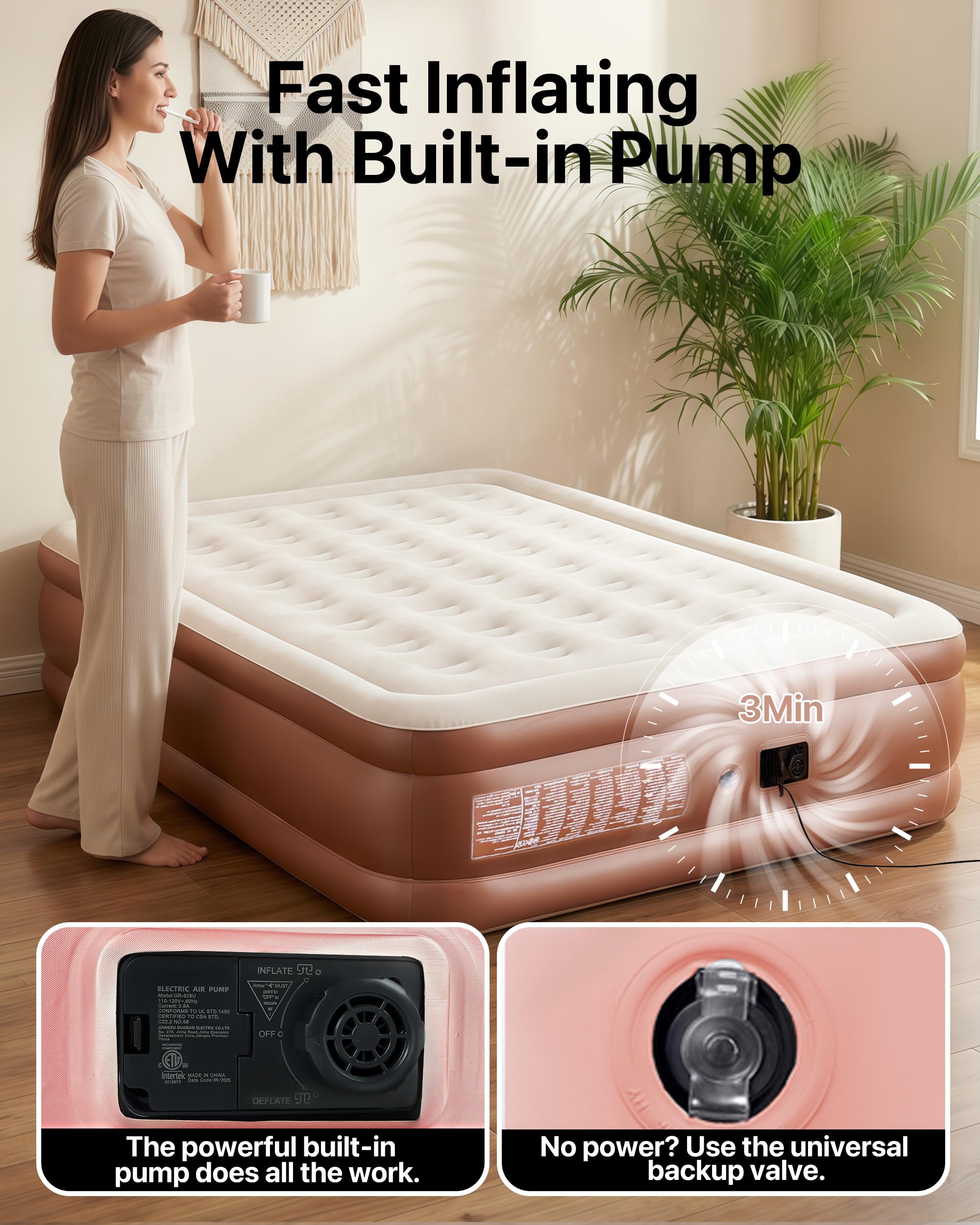 Queen Air Mattress with Built-In Pump