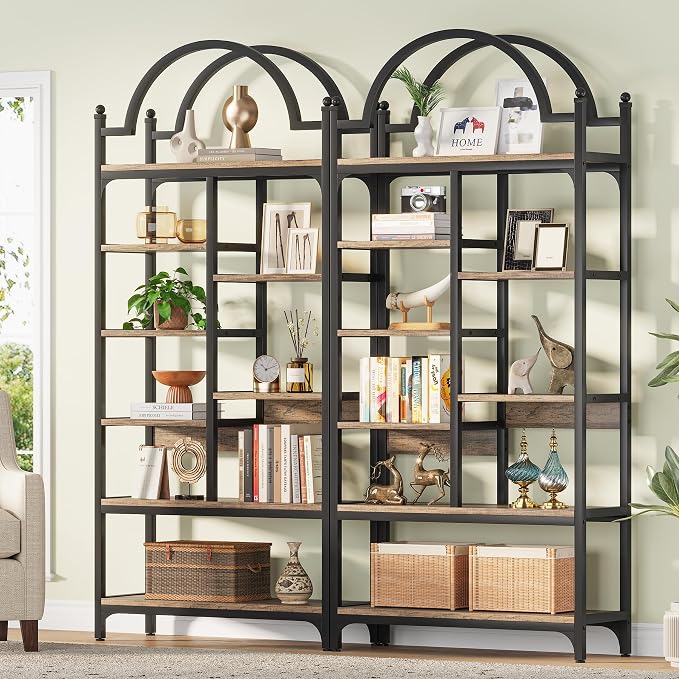 Arched 8-Shelf Bookcase