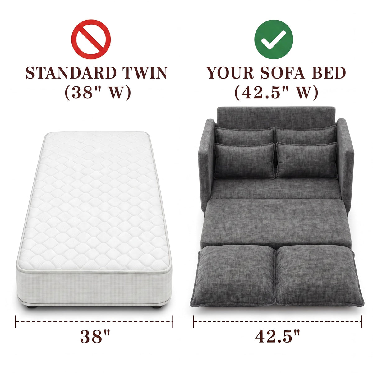 Chenille Loveseat Sofa Bed