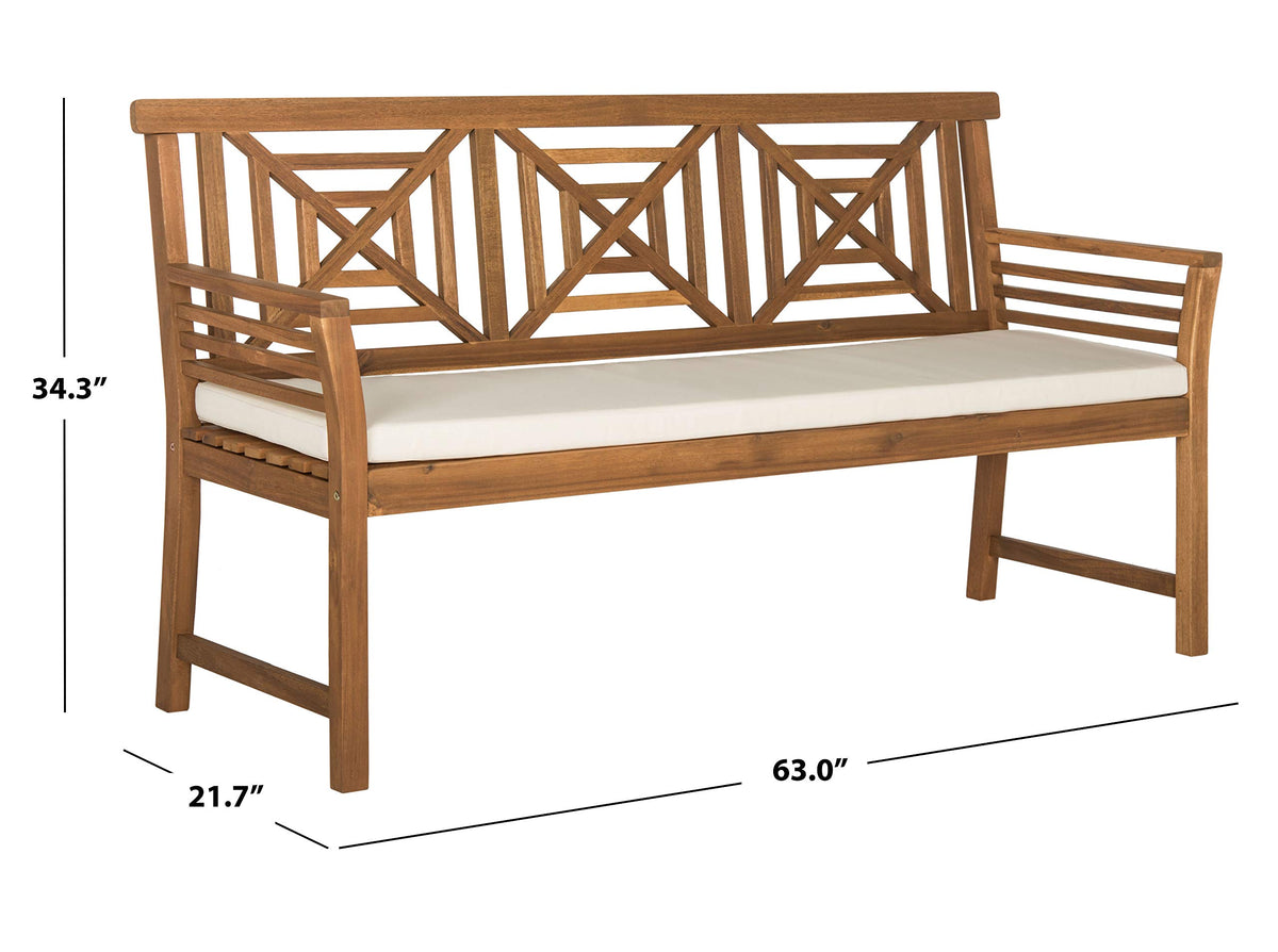 Acacia Outdoor Bench with Cushion