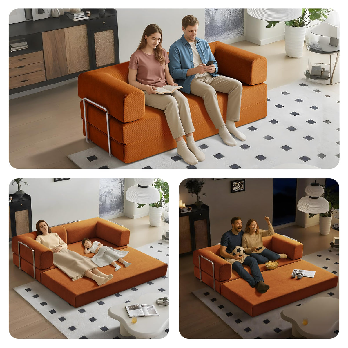 Corduroy Folding Sofa Bed