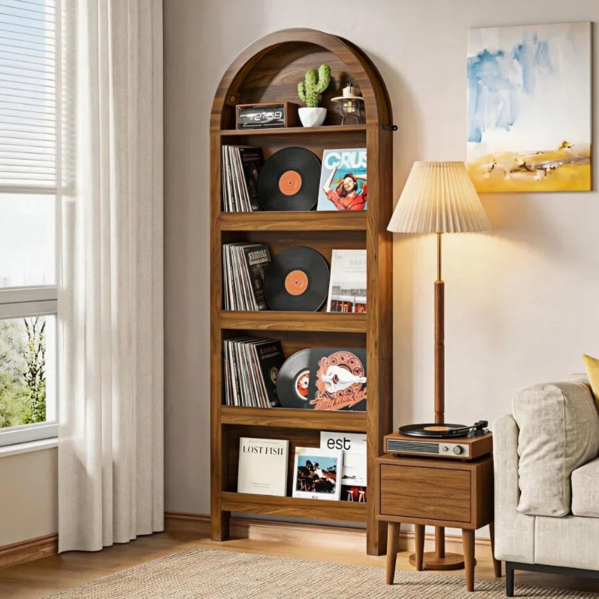 Narrow Arched 5-Tier Bookcase