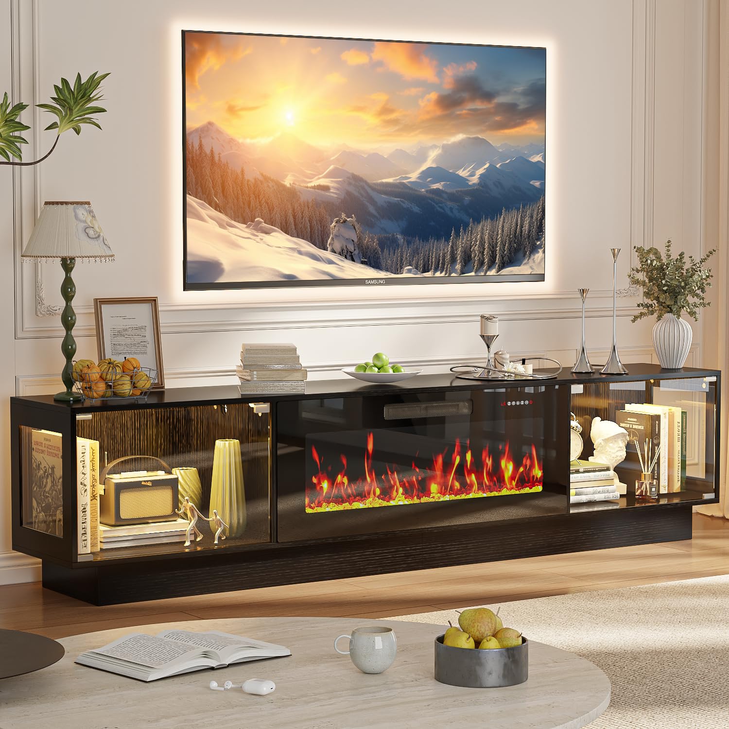 80" Electric Fireplace TV Stand