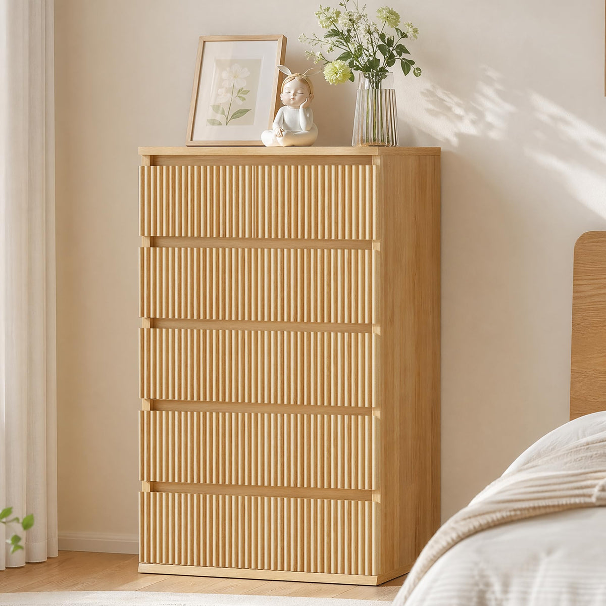 6-Drawer Fluted Dresser