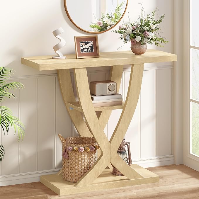 Black 3-Tier Console Table