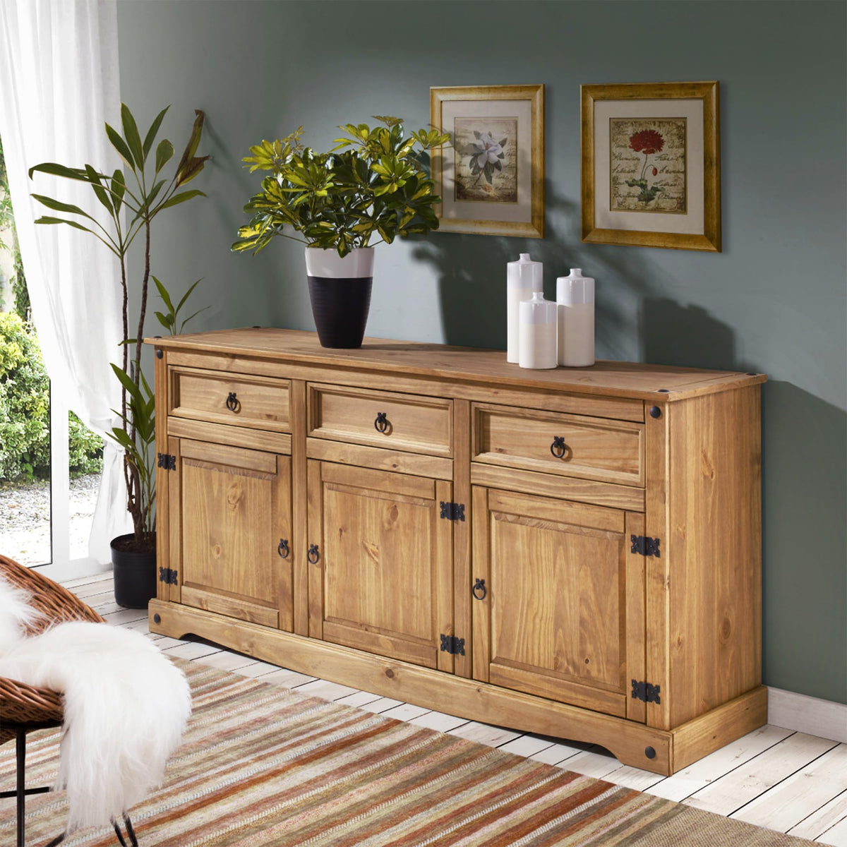 Solid Pine Buffet Sideboard