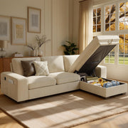 Chenille Storage Sectional Sofa