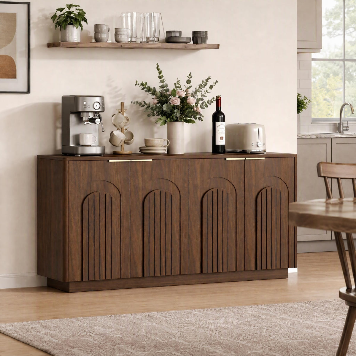 Fluted Arched Sideboard Cabinet