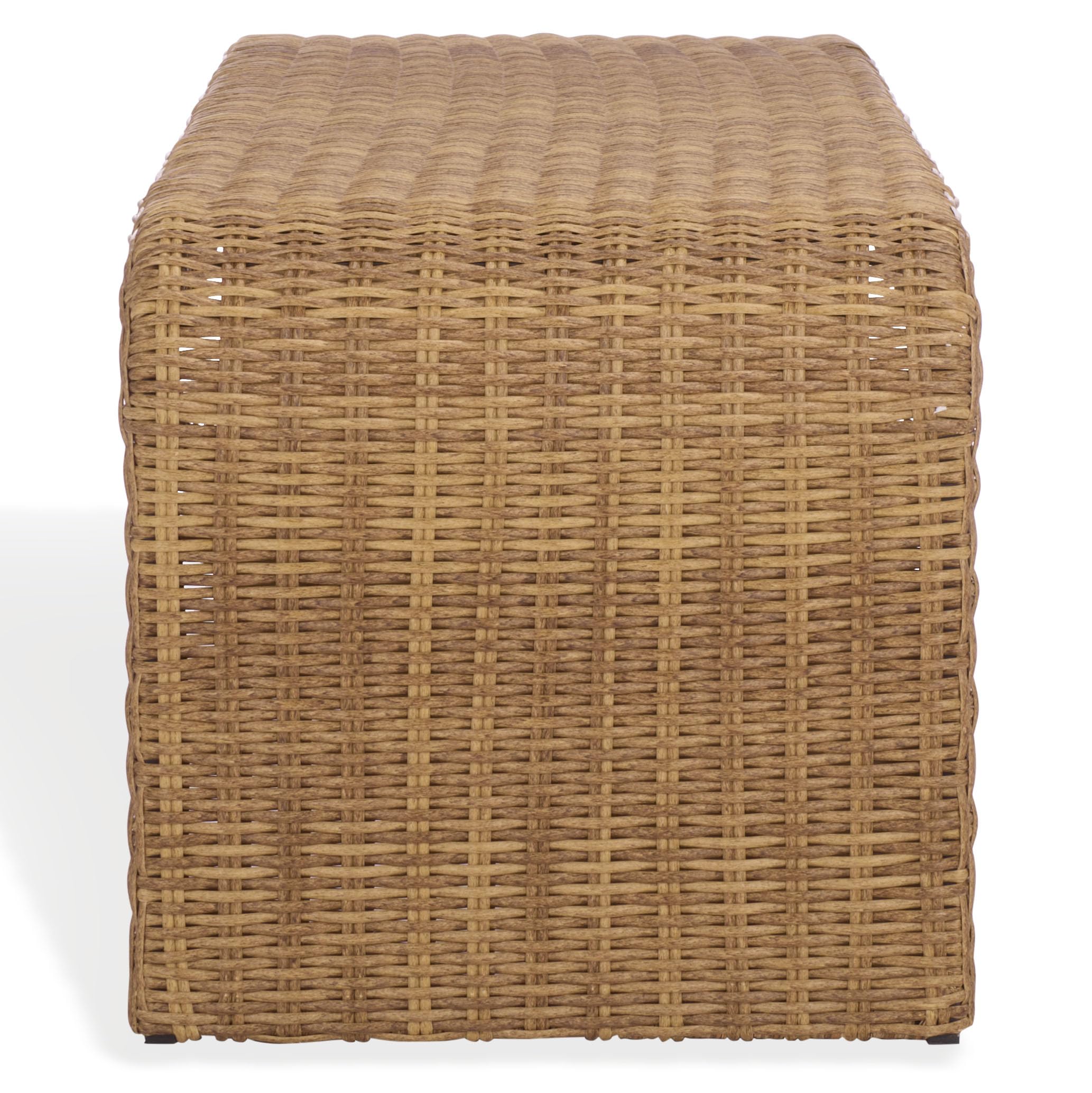 Handwoven Wicker Patio Bench – Fully Assembled
